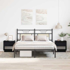 Mesita de Noche con cajón 2 pcs Roble negro 45 x 34 x 44 cm