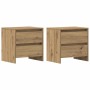 Armario de Noche 2 pcs Roble artisan 45 x 34 x 44.5 cm