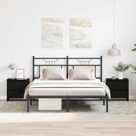 Armario de Noche con cajón 2 pcs Roble negro 45 x 34 x 44.5 cm