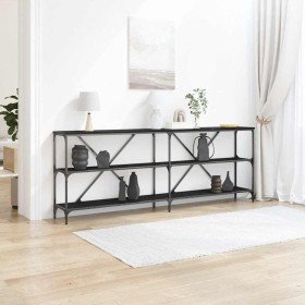 Mesa Consola Negro 200 x 30 x 75 cm Madera contrachapada en Mesas auxiliares | Comprar online en Foro24