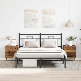 Armario de Noche con cajón 2 pcs Madera vieja 40 x 35 x 50 cm