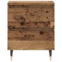 Armario de Noche con cajón 2 pcs Madera vieja 40 x 35 x 50 cm