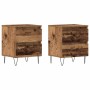 Armario de Noche con cajón 2 pcs Madera vieja 40 x 35 x 50 cm
