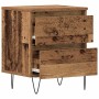 Armario de Noche con cajón 2 pcs Madera vieja 40 x 35 x 50 cm
