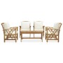 Gartenmöbel- und Kissenset 5-teilig aus massivem Akazienholz von vidaXL, Gartensets - Ref: Foro24-3057990, Preis: 542,26 €, R...