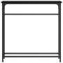 Mesa Consola con estante Roble negro 75 x 19.5 x 75 cm