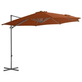 Sombrilla voladiza con poste de acero terracota 300 cm de vidaXL, Sombrillas - Ref: Foro24-312313, Precio: 121,57 €, Descuent...