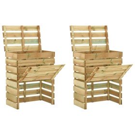Compostadores de láminas 2 uds madera de pino 80x50x100 cm