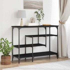 Mesa Consola con estante Roble negro 100 x 35 x 75 cm en Mesas auxiliares | Comprar online en Foro24