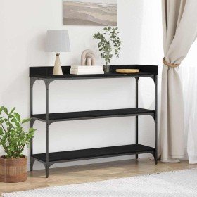 Mesa Consola con estante Roble negro 100 x 30 x 80 cm en Mesas auxiliares | Comprar online en Foro24