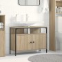 Gabinete de Lavabo para Baño con puerta Marrón 80 x 30 x 60 cm