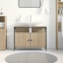 Gabinete de Lavabo para Baño con puerta Marrón 80 x 30 x 60 cm