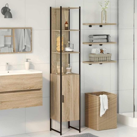 Gabinete de Baño Beige 33 x 33 x 185.5 cm Madera contrachapada