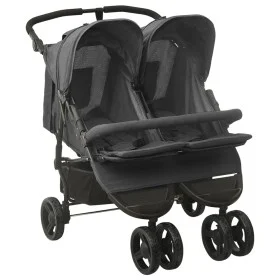 Carrito para gemelos de acero gris antracita de vidaXL, Cochecitos de bebé - Ref: Foro24-10242, Precio: 279,36 €, Descuento: %