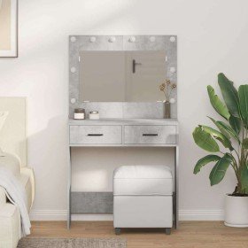 Mesa de Tocador con cajón Gris hormigón 78.5 x 41 x 135 cm en Tocadores para dormitorios | Comprar online en Foro24