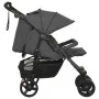 Carrito para gemelos de acero gris antracita de vidaXL, Cochecitos de bebé - Ref: Foro24-10242, Precio: 279,36 €, Descuento: %