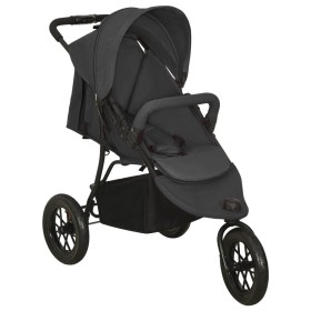 Kinderwagen aus anthrazitgrauem Stahl von vidaXL, Kinderwagen - Ref: Foro24-10260, Preis: 179,87 €, Rabatt: %