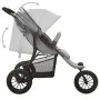 Hellgrauer Kinderwagen aus Stahl von vidaXL, Kinderwagen - Ref: Foro24-10259, Preis: 201,56 €, Rabatt: %
