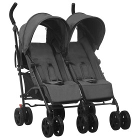 Carrito para gemelos de acero gris antracita