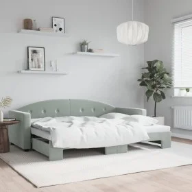 Sofá cama nido terciopelo gris claro 80x200 cm de vidaXL, Camas y somieres - Ref: Foro24-3197294, Precio: 244,92 €, Descuento: %