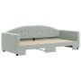 Ausziehbares Schlafsofa aus hellgrauem Samt, 90 x 190 cm von vidaXL, Betten und Lattenroste - Ref: Foro24-3197314, Preis: 246...