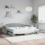 Light gray velvet trundle sofa bed 90x200 cm by vidaXL, Beds and slatted bases - Ref: Foro24-3197301, Price: 237,56 €, Discou...