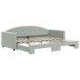 Light gray velvet trundle sofa bed 90x200 cm by vidaXL, Beds and slatted bases - Ref: Foro24-3197301, Price: 237,56 €, Discou...