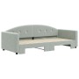 Light gray velvet trundle sofa bed 90x200 cm by vidaXL, Beds and slatted bases - Ref: Foro24-3197301, Price: 237,56 €, Discou...