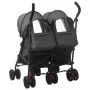 Carrito para gemelos de acero gris antracita de vidaXL, Cochecitos de bebé - Ref: Foro24-10236, Precio: 208,06 €, Descuento: %