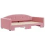 Pink velvet trundle sofa bed 100x200 cm by vidaXL, Beds and slatted bases - Ref: Foro24-3197311, Price: 269,24 €, Discount: %
