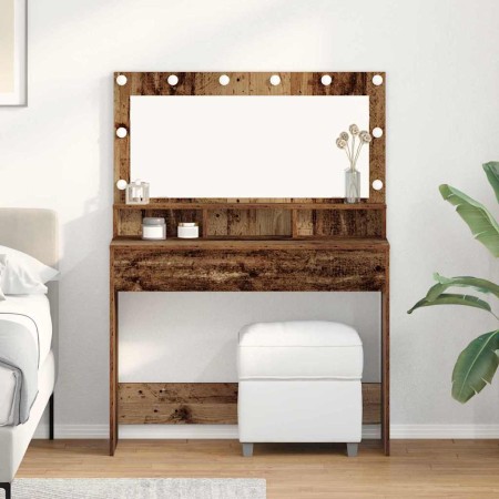 Mesa de Tocador con estante Madera vieja 100 x 41 x 135 cm en Tocadores para dormitorios | Comprar online en Foro24