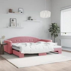 Sofá cama nido terciopelo rosa 90x200 cm de vidaXL, Camas y somieres - Ref: Foro24-3197304, Precio: 249,54 €, Descuento: %