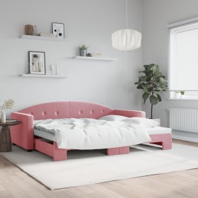 Sofá cama nido terciopelo rosa 90x200 cm de vidaXL, Camas y somieres - Ref: Foro24-3197304, Precio: 253,35 €, Descuento: %