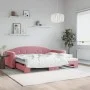 Ausziehbares Schlafsofa aus rosafarbenem Samt, 90 x 200 cm von vidaXL, Betten und Lattenroste - Ref: Foro24-3197304, Preis: 2...