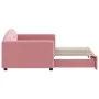 Pink velvet trundle sofa bed 90x200 cm by vidaXL, Beds and slatted bases - Ref: Foro24-3197304, Price: 249,10 €, Discount: %