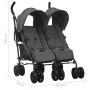 Carrito para gemelos de acero gris antracita de vidaXL, Cochecitos de bebé - Ref: Foro24-10236, Precio: 208,06 €, Descuento: %
