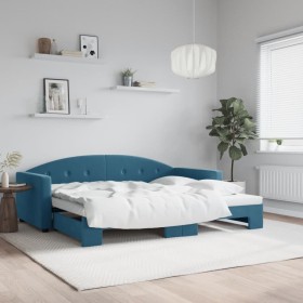 Sofá cama nido terciopelo azul 90x200 cm de vidaXL, Camas y somieres - Ref: Foro24-3197300, Precio: 249,78 €, Descuento: %