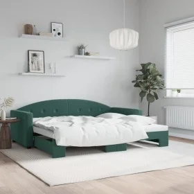 Sofá cama nido terciopelo verde oscuro 90x200 cm de vidaXL, Camas y somieres - Ref: Foro24-3197303, Precio: 251,17 €, Descuen...