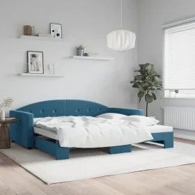 Sofá cama nido terciopelo azul 100x200 cm de vidaXL, Camas y somieres - Ref: Foro24-3197307, Precio: 252,54 €, Descuento: %