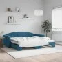 Ausziehbares Schlafsofa aus blauem Samt, 100 x 200 cm von vidaXL, Betten und Lattenroste - Ref: Foro24-3197307, Preis: 252,54...
