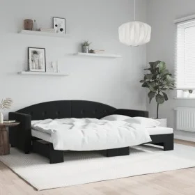 Ausziehbares Schlafsofa aus schwarzem Samt, 80 x 200 cm von vidaXL, Betten und Lattenroste - Ref: Foro24-3197298, Preis: 240,...