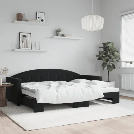 Sofá cama nido terciopelo negro 80x200 cm de vidaXL, Camas y somieres - Ref: Foro24-3197298, Precio: 239,98 €, Descuento: %