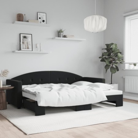 Sofá cama nido terciopelo negro 80x200 cm de vidaXL, Camas y somieres - Ref: Foro24-3197298, Precio: 244,36 €, Descuento: %