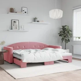 Sofá cama nido terciopelo rosa 80x200 cm de vidaXL, Camas y somieres - Ref: Foro24-3197297, Precio: 243,37 €, Descuento: %
