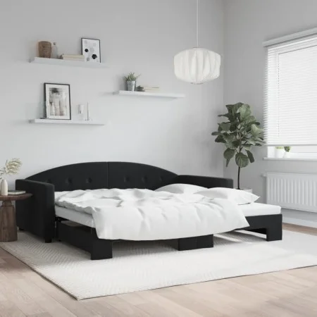 Sofá cama nido terciopelo negro 100x200 cm de vidaXL, Camas y somieres - Ref: Foro24-3197312, Precio: 268,70 €, Descuento: %