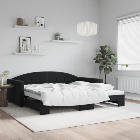 Sofá cama nido terciopelo negro 100x200 cm de vidaXL, Camas y somieres - Ref: Foro24-3197312, Precio: 274,65 €, Descuento: %