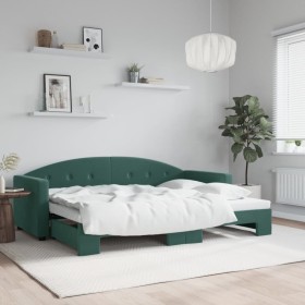 Sofá cama nido terciopelo verde oscuro 80x200 cm de vidaXL, Camas y somieres - Ref: Foro24-3197296, Precio: 246,11 €, Descuen...