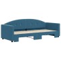 Blue velvet trundle sofa bed 80x200 cm by vidaXL, Beds and slatted bases - Ref: Foro24-3197293, Price: 243,60 €, Discount: %