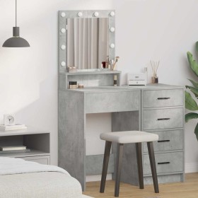 Mesa de Tocador con estante Gris hormigón 50 x 41 x 135 cm