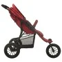 Cochecito de bebé de acero rojo de vidaXL, Cochecitos de bebé - Ref: Foro24-10263, Precio: 232,09 €, Descuento: %